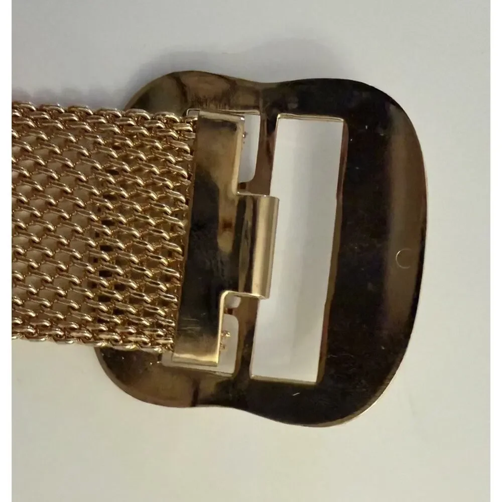 Signed Vintage Sarah Cov Gold Mesh Adjustable Belt with Buckle